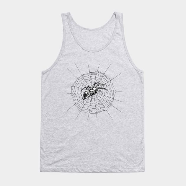 Spider Web Arachnophobia Bugs Halloween Gifts Tank Top by Funny Stuff Club